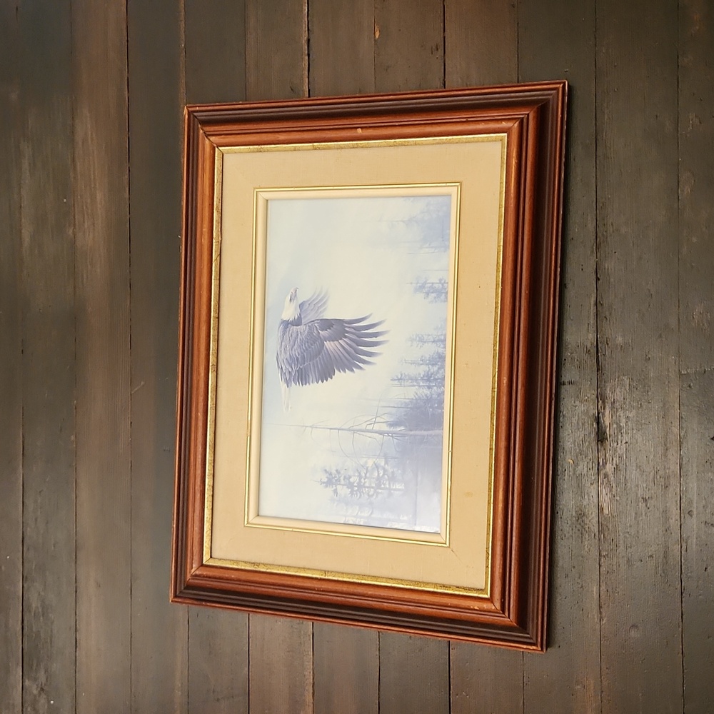 Vintage Solid Wood Frame with Robert Bateman Cut Out Picture - Picture 1 of 10